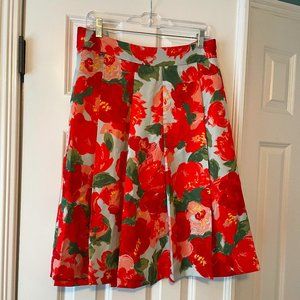 NWT!!!  Frances Valentine Printed Pleated Peony Skirt, Size 16 with Dust Bag
